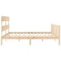 Double bed frame with solid wood headboard by vidaXL, Beds and slatted bases - Ref: Foro24-3193286, Price: 143,40 €, Discount: %