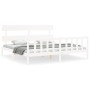 White solid wood bed frame with headboard 200x200 cm by vidaXL, Beds and slatted bases - Ref: Foro24-3193292, Price: 153,39 €...