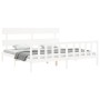 White solid wood bed frame with headboard 200x200 cm by vidaXL, Beds and slatted bases - Ref: Foro24-3193292, Price: 153,39 €...