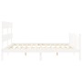 White solid wood bed frame with headboard 200x200 cm by vidaXL, Beds and slatted bases - Ref: Foro24-3193292, Price: 153,39 €...