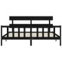 Bed frame with black solid wood headboard 200x200 cm by vidaXL, Beds and slatted bases - Ref: Foro24-3193295, Price: 204,11 €...