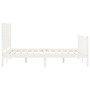 Double bed frame with white solid wood headboard by vidaXL, Beds and slatted bases - Ref: Foro24-3193177, Price: 155,23 €, Di...