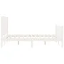 Double bed frame with white solid wood headboard by vidaXL, Beds and slatted bases - Ref: Foro24-3193177, Price: 153,20 €, Di...