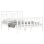 Estructura de cama con cabecero madera maciza blanco 140x190 cm de vidaXL, Camas y somieres - Ref: Foro24-3193122, Precio: 14...