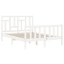 Weißer Massivholzbettrahmen mit Kopfteil 140x190 cm von vidaXL, Betten und Lattenroste - Ref: Foro24-3193122, Preis: 145,43 €...
