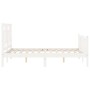 Weißer Massivholzbettrahmen mit Kopfteil 140x190 cm von vidaXL, Betten und Lattenroste - Ref: Foro24-3193122, Preis: 145,43 €...