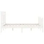 White solid wood bed frame with headboard 140x190 cm by vidaXL, Beds and slatted bases - Ref: Foro24-3193122, Price: 141,32 €...