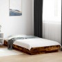 Estructura de cama madera de ingeniería roble humo 100x200 cm