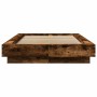 Estructura de cama madera de ingeniería roble humo 100x200 cm