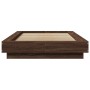 Estructura de cama madera de ingeniería marrón roble 100x200 cm