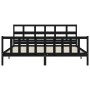Bed frame with black solid wood headboard 200x200 cm by vidaXL, Beds and slatted bases - Ref: Foro24-3193035, Price: 208,58 €...