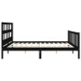 Bed frame with black solid wood headboard 200x200 cm by vidaXL, Beds and slatted bases - Ref: Foro24-3193035, Price: 208,58 €...