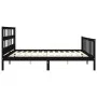 Bed frame with black solid wood headboard 200x200 cm by vidaXL, Beds and slatted bases - Ref: Foro24-3193035, Price: 206,03 €...