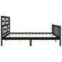 Bed frame with black solid wood headboard 200x200 cm by vidaXL, Beds and slatted bases - Ref: Foro24-3193100, Price: 201,30 €...