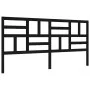 Bed frame with black solid wood headboard 200x200 cm by vidaXL, Beds and slatted bases - Ref: Foro24-3193100, Price: 201,30 €...