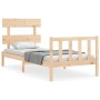 Estructura de cama con cabecero madera maciza 90x200 cm de vidaXL, Camas y somieres - Ref: Foro24-3193256, Precio: 85,11 €, D...