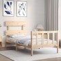 Estructura de cama con cabecero madera maciza 90x200 cm de vidaXL, Camas y somieres - Ref: Foro24-3193256, Precio: 85,11 €, D...