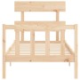 Bed frame with solid wood headboard 90x200 cm by vidaXL, Beds and slatted bases - Ref: Foro24-3193256, Price: 85,17 €, Discou...