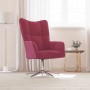 Sillón de relax de terciopelo rojo vino tinto