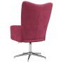 Sillón de relax de terciopelo rojo vino tinto