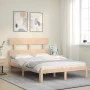Bed frame with solid wood headboard 120x200 cm by vidaXL, Beds and slatted bases - Ref: Foro24-3193526, Price: 112,09 €, Disc...