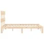 Bed frame with solid wood headboard 120x200 cm by vidaXL, Beds and slatted bases - Ref: Foro24-3193526, Price: 112,09 €, Disc...
