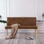 Artificial suede leather bench 139.5 cm brown by vidaXL, Benches for halls and storage - Ref: Foro24-281333, Price: 236,74 €,...