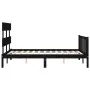 Bed frame with black solid wood headboard 140x190 cm by vidaXL, Beds and slatted bases - Ref: Foro24-3193255, Price: 167,51 €...