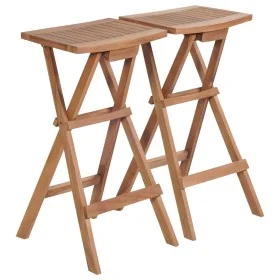 Klappbare Küchenhocker 2 Einheiten aus massivem Teakholz von vidaXL, Gartenstühle - Ref: Foro24-44727, Preis: 155,47 €, Rabat...