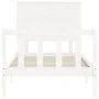 White solid wood bed frame with headboard 90x200 cm by vidaXL, Beds and slatted bases - Ref: Foro24-3193387, Price: 109,44 €,...