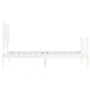 White solid wood bed frame with headboard 90x200 cm by vidaXL, Beds and slatted bases - Ref: Foro24-3193387, Price: 109,44 €,...