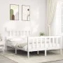 Weißer Massivholzbettrahmen mit Kopfteil 120x200 cm von vidaXL, Betten und Lattenroste - Ref: Foro24-3193332, Preis: 123,69 €...