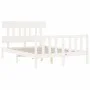 Estructura de cama con cabecero madera maciza blanco 120x200 cm de vidaXL, Camas y somieres - Ref: Foro24-3193332, Precio: 12...