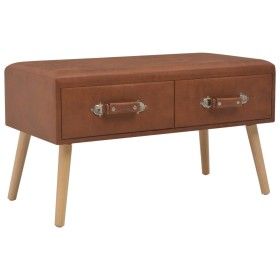 Brown synthetic leather bench with drawers 80 cm by vidaXL, Benches for halls and storage - Ref: Foro24-277076, Price: 75,40 ...