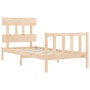 Bed frame with solid wood headboard 90x200 cm by vidaXL, Beds and slatted bases - Ref: Foro24-3193321, Price: 86,20 €, Discou...