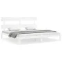 Double bed frame with white solid wood headboard by vidaXL, Beds and slatted bases - Ref: Foro24-3193547, Price: 154,49 €, Di...