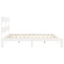 Estructura cama de matrimonio con cabecero madera maciza blanco de vidaXL, Camas y somieres - Ref: Foro24-3193547, Precio: 15...