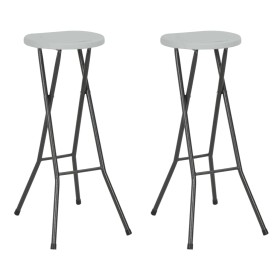 Folding garden stools 2 pcs HDPE and steel white by vidaXL, Garden chairs - Ref: Foro24-44562, Price: 74,77 €, Discount: %