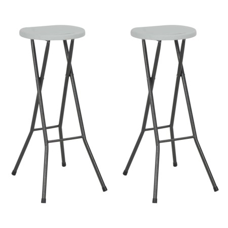 Folding garden stools 2 pcs HDPE and steel white by vidaXL, Garden chairs - Ref: Foro24-44562, Price: 74,77 €, Discount: %