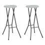 Taburetes de jardín plegables 2 uds HDPE y acero blancas de vidaXL, Sillas de jardín - Ref: Foro24-44562, Precio: 62,02 €, De...