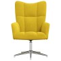 Sillón de relax de terciopelo amarillo mostaza