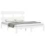 Estructura de cama con cabecero madera maciza blanco 160x200 cm de vidaXL, Camas y somieres - Ref: Foro24-3193542, Precio: 14...