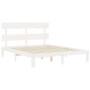 Weißer Massivholzbettrahmen mit Kopfteil 160x200 cm von vidaXL, Betten und Lattenroste - Ref: Foro24-3193542, Preis: 148,59 €...