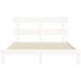 Weißer Massivholzbettrahmen mit Kopfteil 160x200 cm von vidaXL, Betten und Lattenroste - Ref: Foro24-3193542, Preis: 148,59 €...