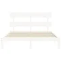 White solid wood bed frame with headboard 160x200 cm by vidaXL, Beds and slatted bases - Ref: Foro24-3193542, Price: 146,69 €...