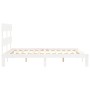 Weißer Massivholzbettrahmen mit Kopfteil 160x200 cm von vidaXL, Betten und Lattenroste - Ref: Foro24-3193542, Preis: 148,59 €...