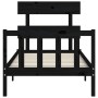 Single bed frame with black solid wood headboard by vidaXL, Beds and slatted bases - Ref: Foro24-3193235, Price: 115,60 €, Di...
