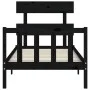 Single bed frame with black solid wood headboard by vidaXL, Beds and slatted bases - Ref: Foro24-3193235, Price: 114,09 €, Di...
