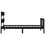 Single bed frame with black solid wood headboard by vidaXL, Beds and slatted bases - Ref: Foro24-3193235, Price: 115,60 €, Di...