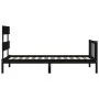 Single bed frame with black solid wood headboard by vidaXL, Beds and slatted bases - Ref: Foro24-3193235, Price: 114,09 €, Di...